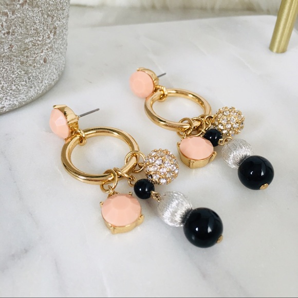 ANN TAYLOR Fireball Charm Drop Hoop Earrings - Picture 2 of 7